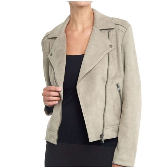 NWT Beige Sand Philosophy Faux Suede Moto Jacket - Picture 1 of 10